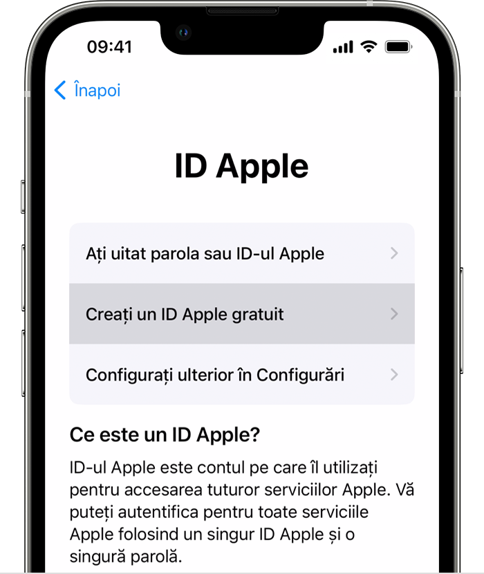 Cum se creează un ID Apple nou - Apple Support (RO)