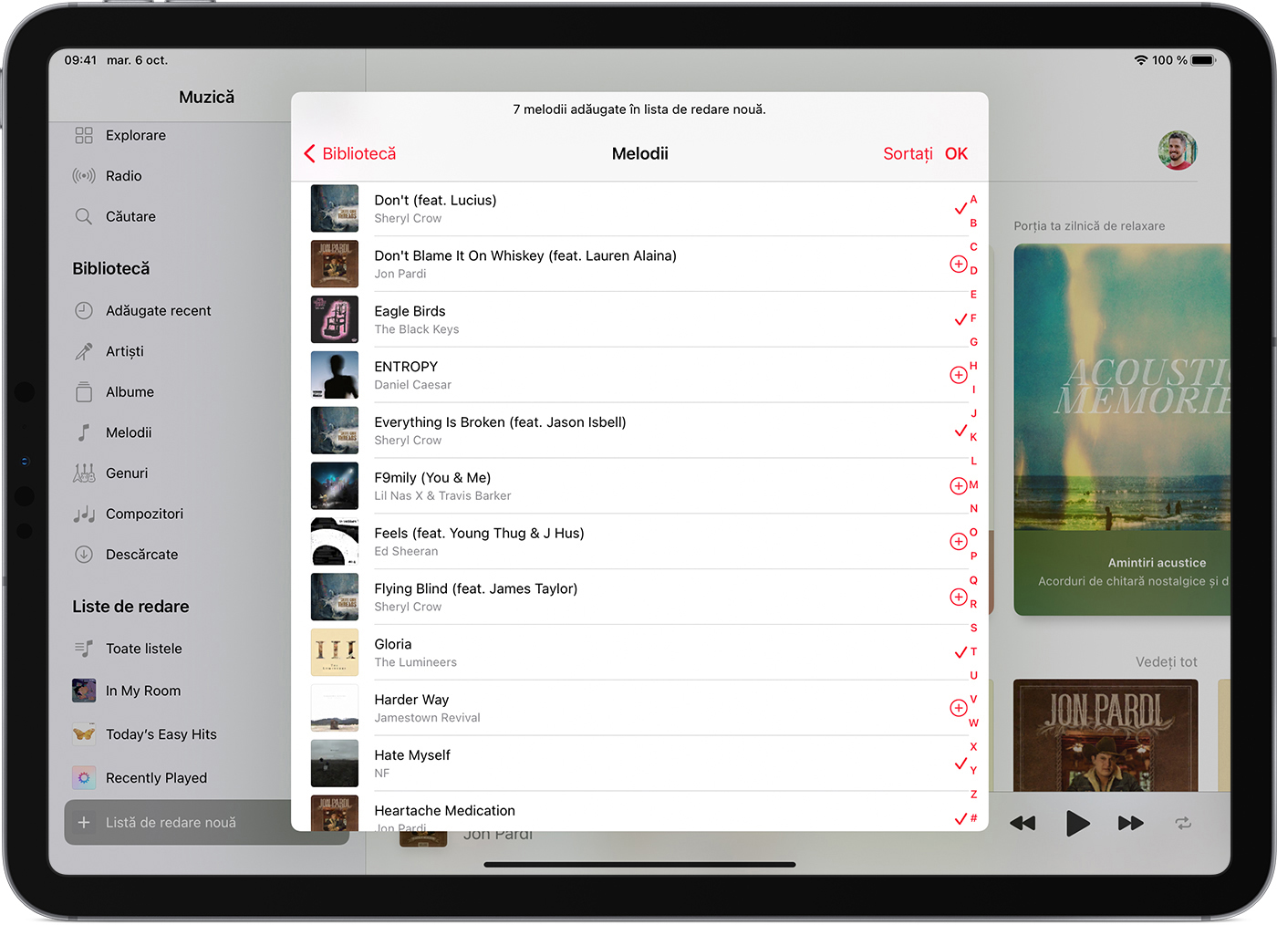 Cum să creezi o listă de redare în aplicația Apple Music - Apple Support  (RO)