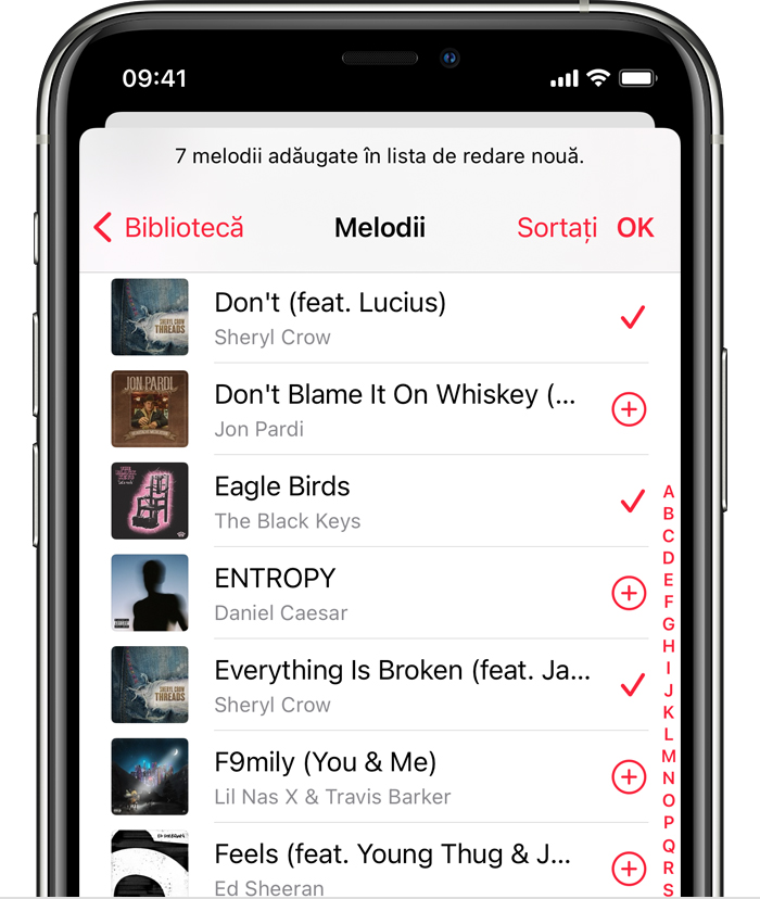 Cum să creezi o listă de redare în aplicația Apple Music - Apple Support  (RO)