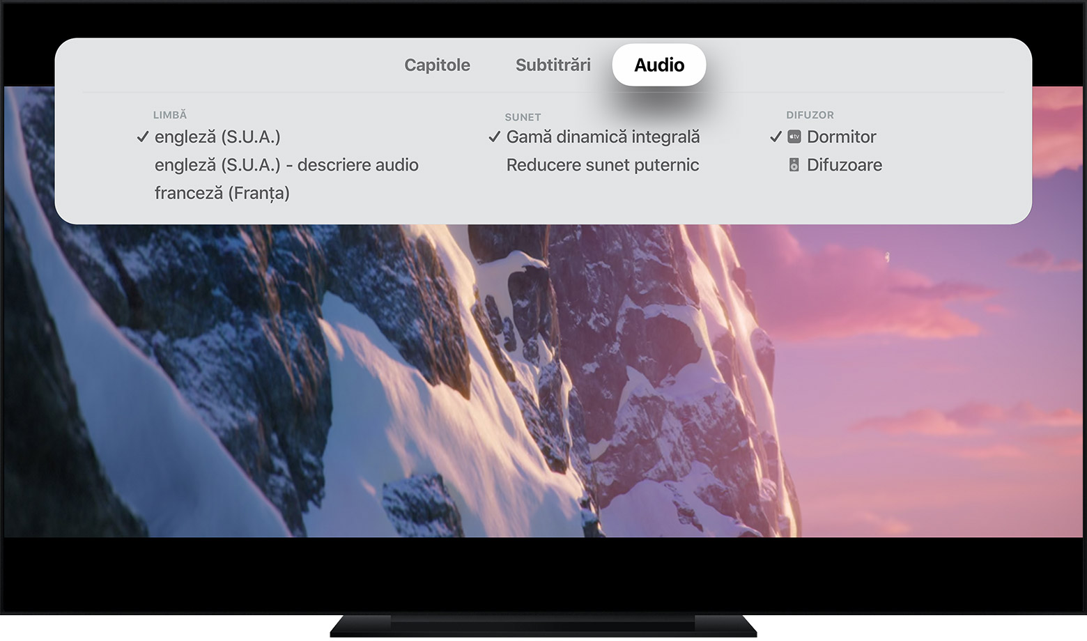 Modifică subtitlurile sau limba audio pentru aplicația Apple TV și emisiuni  TV și filme din iTunes Store - Apple Support