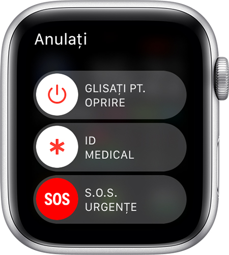 Glisorul S.O.S. urgențe pe Apple Watch.