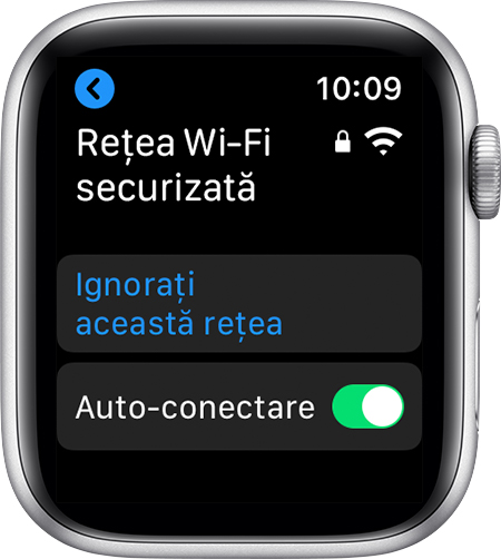Opțiunea Ignorați această rețea pe Apple Watch