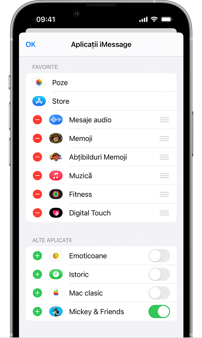 iPhone care afișează cum să elimini sau să adaugi aplicații iMessage