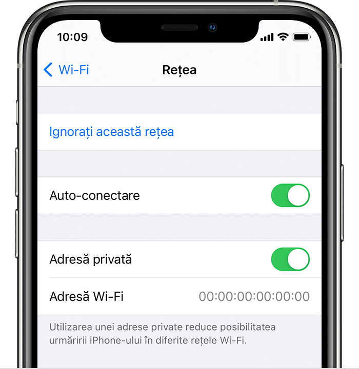 Folosirea adreselor Wi-Fi private pe iPhone, iPad, iPod touch și Apple  Watch - Apple Support (RO)