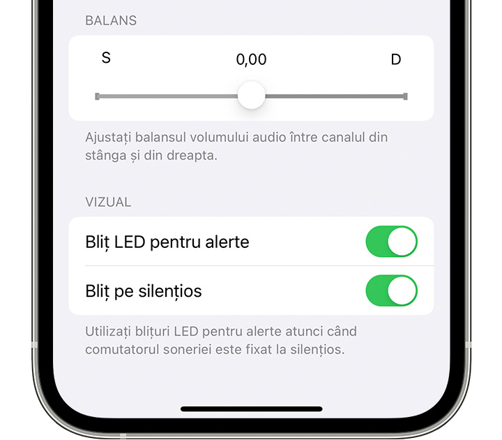 Primește alerte cu blițul LED pe iPhone sau iPad - Apple Support (RO)