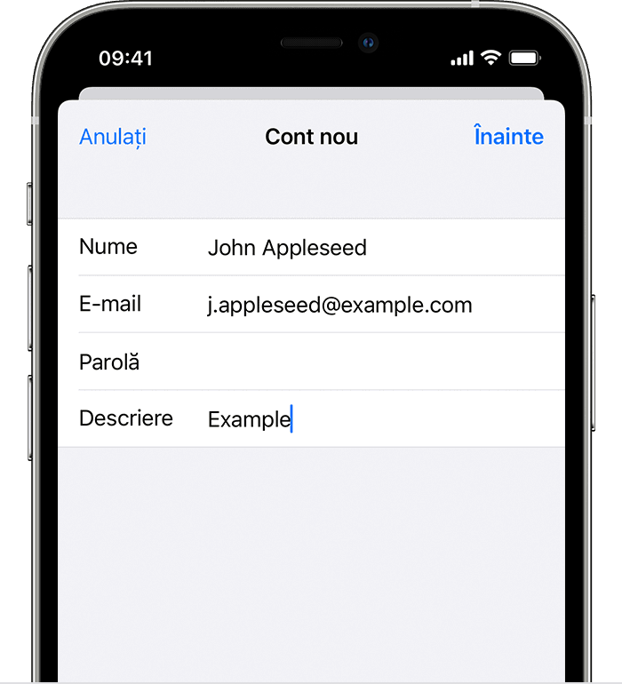 Adăugarea unui cont de e-mail pe iPhone, iPad sau iPod touch - Apple  Support (RO)