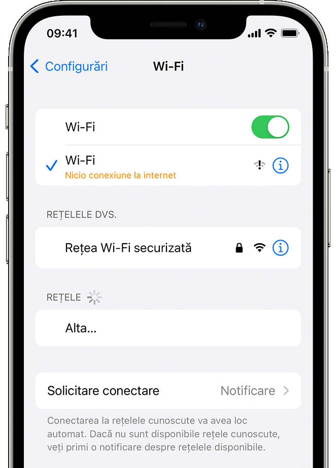 Dacă un dispozitiv iPhone, iPad sau iPod touch nu se conectează la o rețea  Wi-Fi - Apple Support (RO)