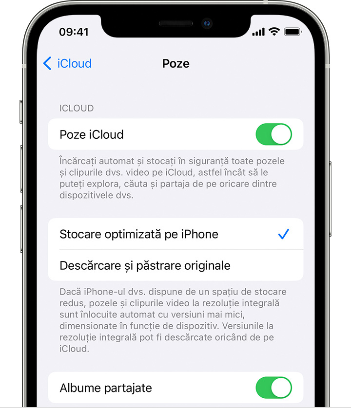 Configurarea și utilizarea Poze iCloud - Apple Support (RO)