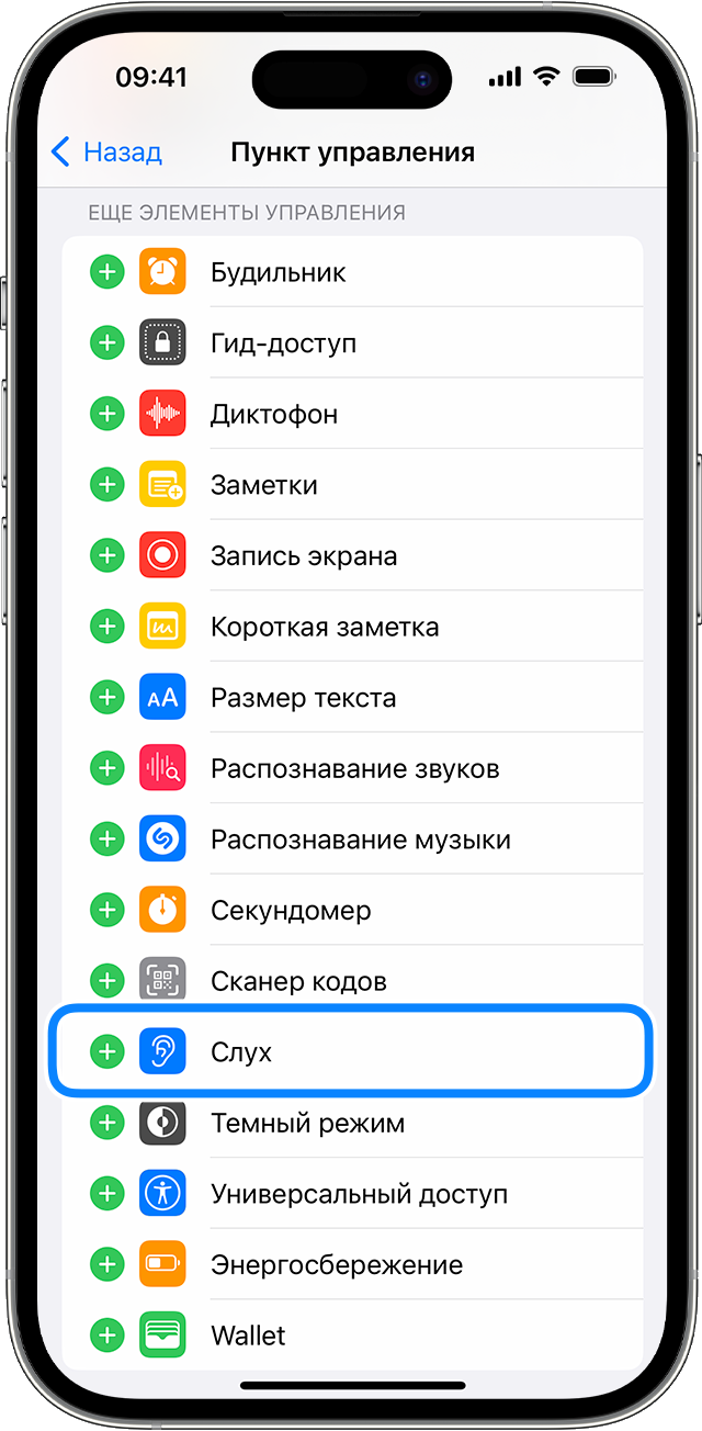 Настройки Пункта управления iOS