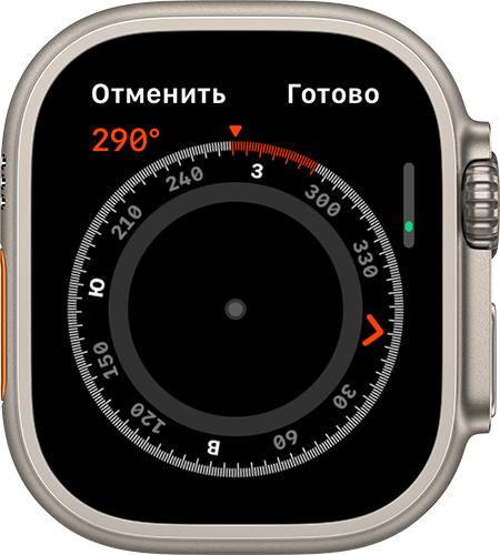 Часы Apple Watch, на которых отображается настройка курса