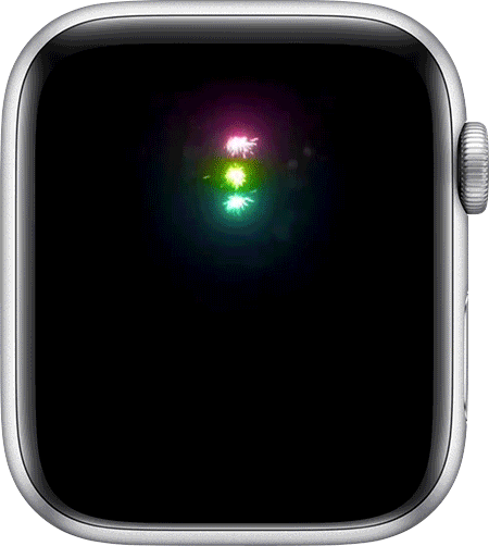 Анимированное изображение циферблата Apple Watch с надписью «Вы достигли всех 3 целей!» Уведомление
