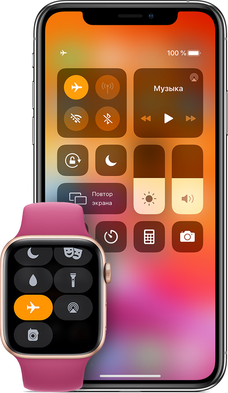 Отключить авиарежим на apple watch