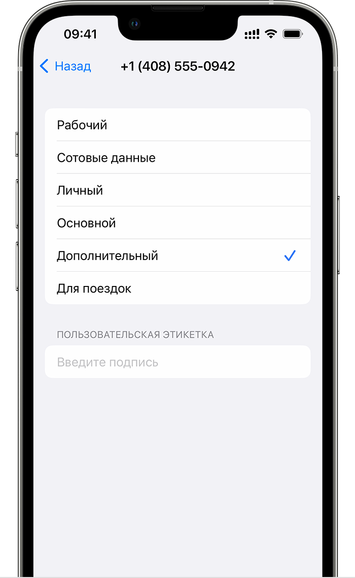 Экран iPhone, на котором отображается тарифный план оператора с пометкой «Дополнительный»