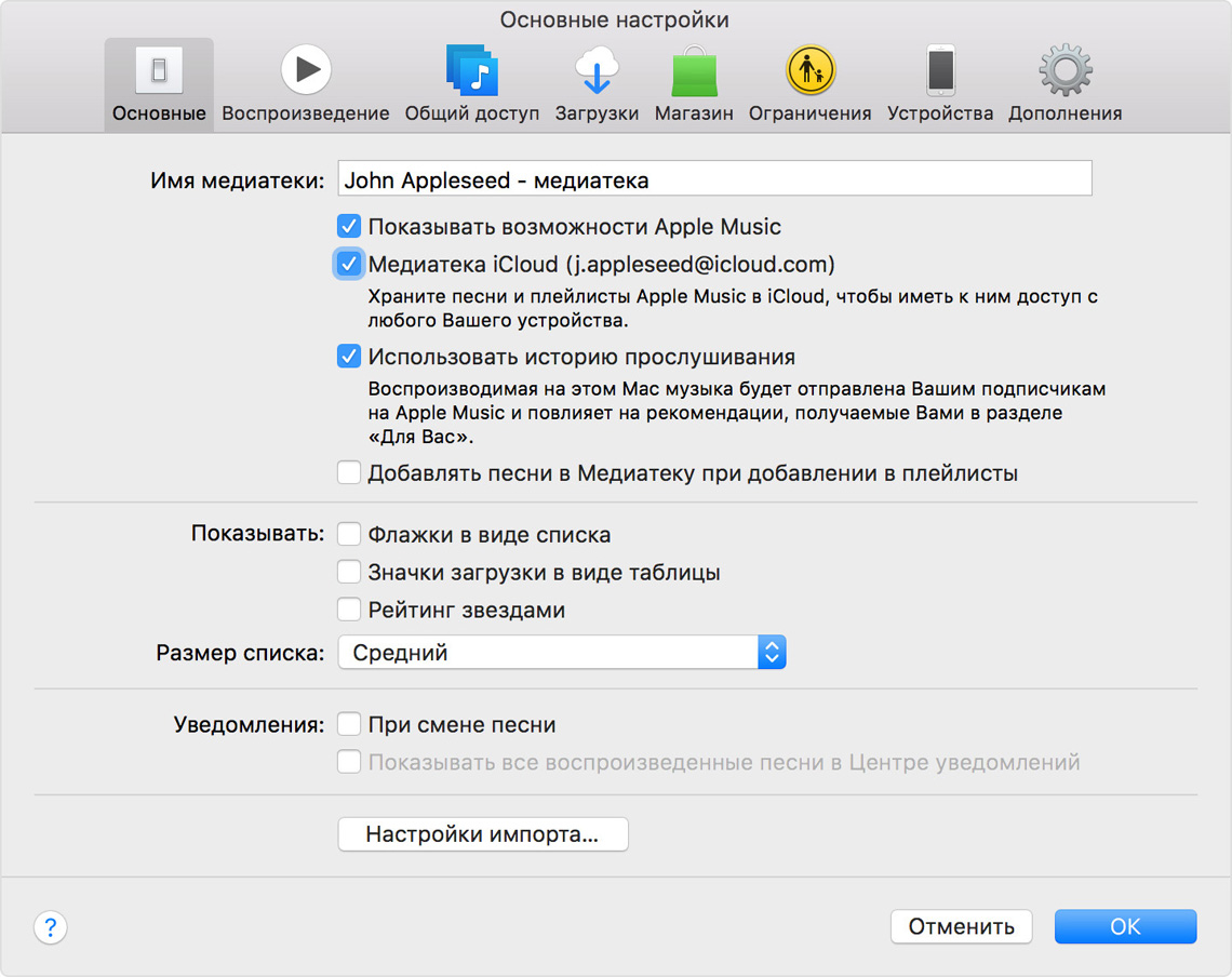 Добавь в медиатеку. Медиатека ICLOUD. Выполняется подготовка медиатеки ICLOUD.