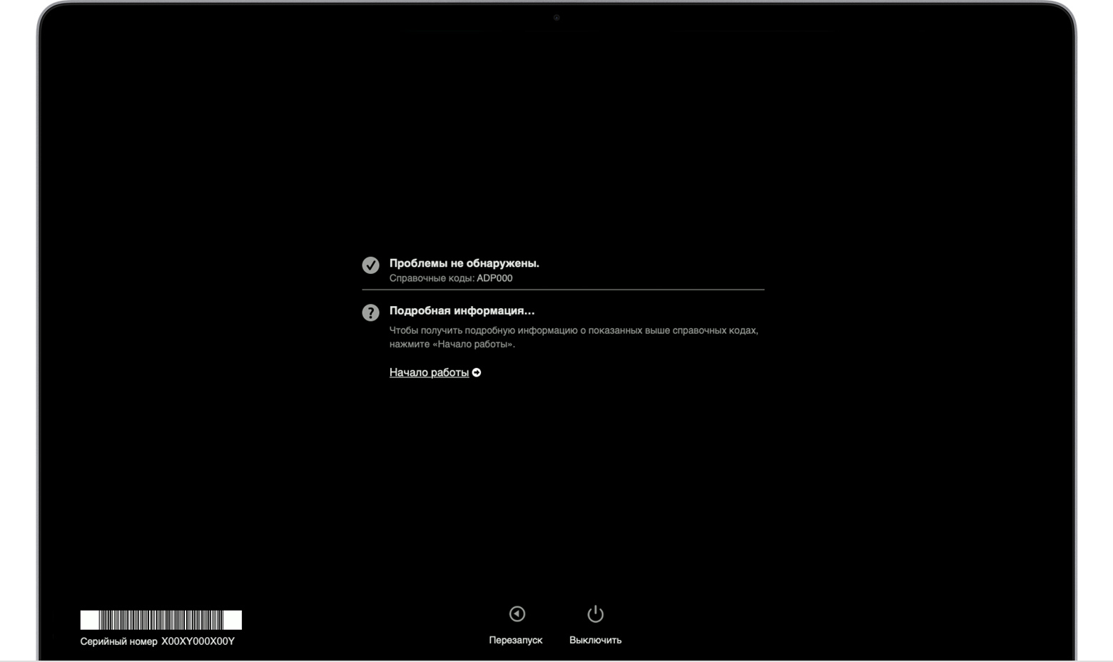Результаты диагностики macOS. Проблемы не найдены.