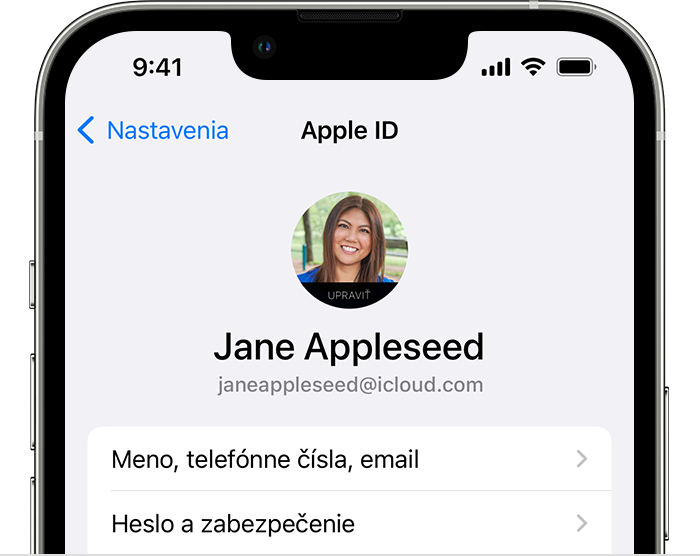 Na iPhone klepnutím na svoje meno zobrazíte e-mailovú adresu svojho Apple ID