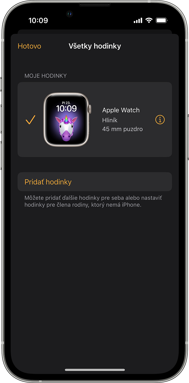Zrušenie párovania a vymazanie hodiniek Apple Watch - Apple Support (SK)
