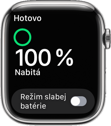 Hodinky Apple Watch so zobrazenou úrovňou nabitia