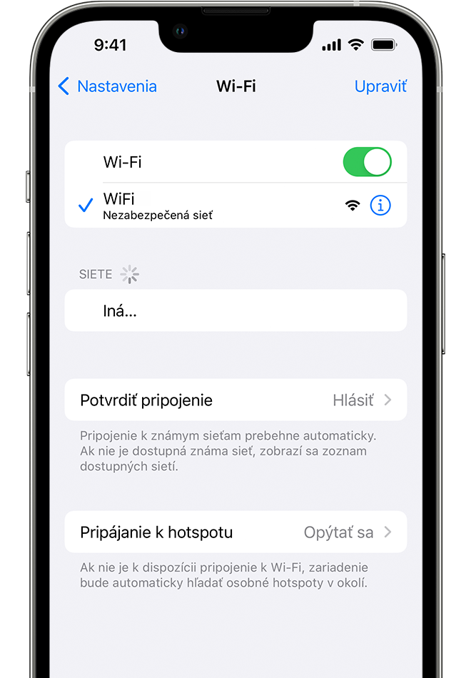 Ak sa iPhone alebo iPad nemôže pripojiť k Wi-Fi sieti - Apple Support (SK)