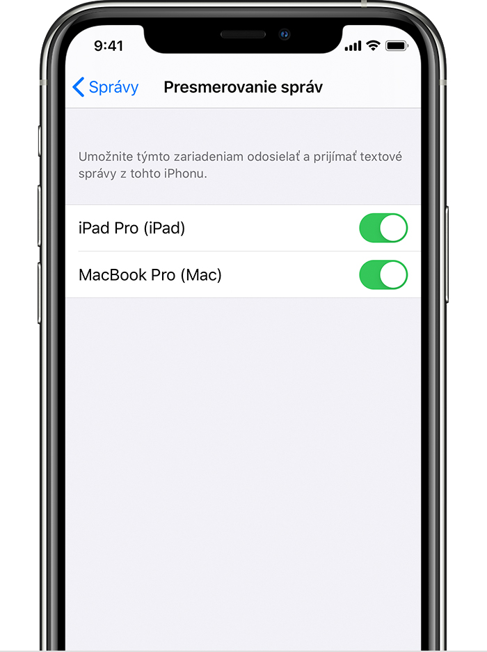 Presmerovanie textových SMS/MMS správ z iPhonu do iPadu, iPodu touch
