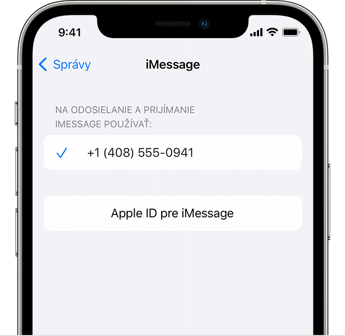 iPhone so zobrazením postupu pri výbere nastavení apky iMessage