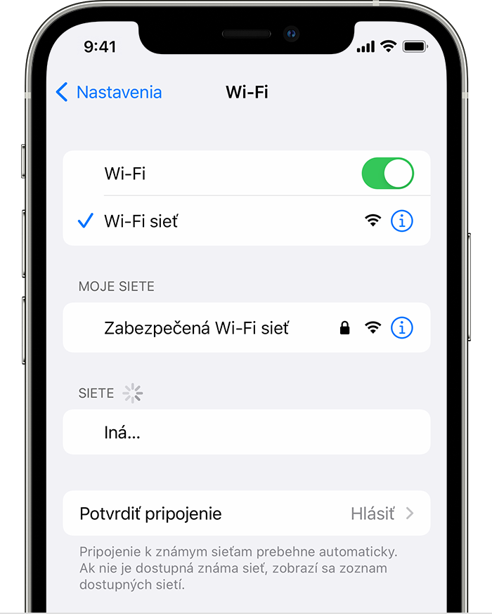 Pripojenie k Wi-Fi sieti na iPhone, iPade alebo iPode touch - Apple Support  (SK)