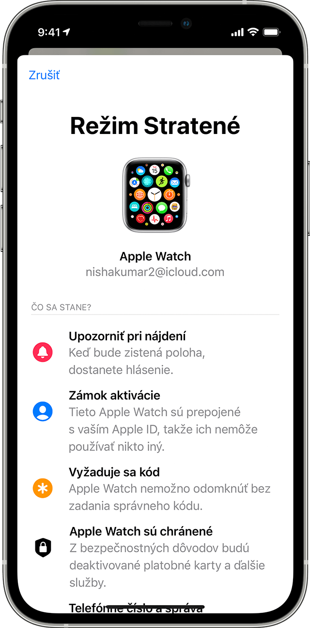Ako postupovať pri strate alebo krádeži hodiniek Apple Watch - Apple  Support (SK)