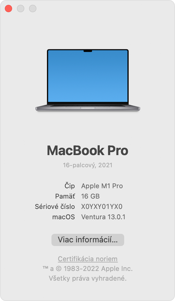 Zistenie verzie operačného systému macOS v Macu - Apple Support (SK)
