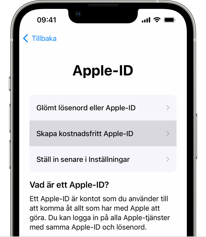 Så här skapar du ett nytt Apple-ID - Apple-support (SE)