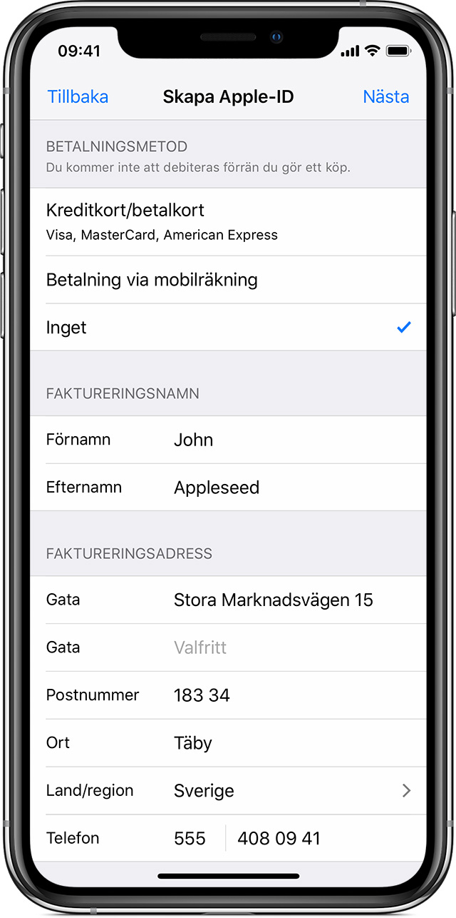 Skapa nytt apple id Skapa nytt apple id