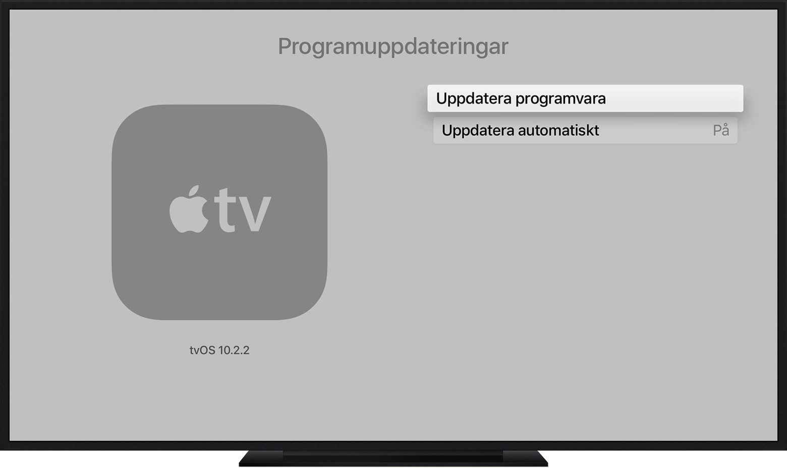 uppdatera apple tv live