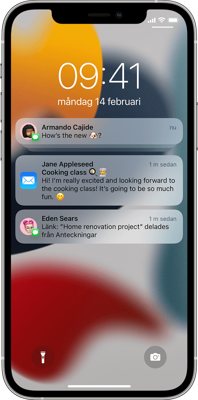en skärm som visar notiser på iPhone 12 Pro