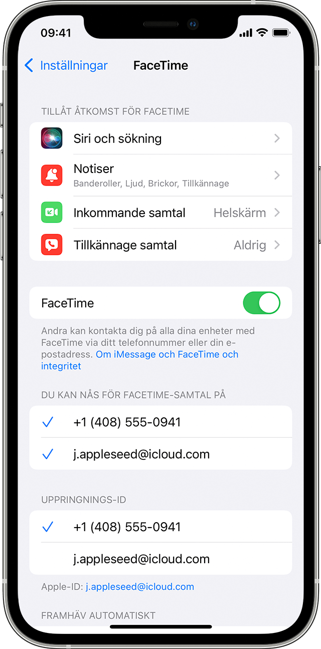 Använda FaceTime med iPhone, iPad och iPod touch - Apple-support (SE)