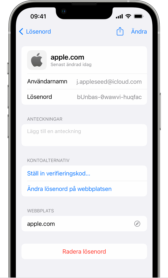 Så här hittar du sparade lösenord och nycklar på din iPhone - Apple-support  (SE)