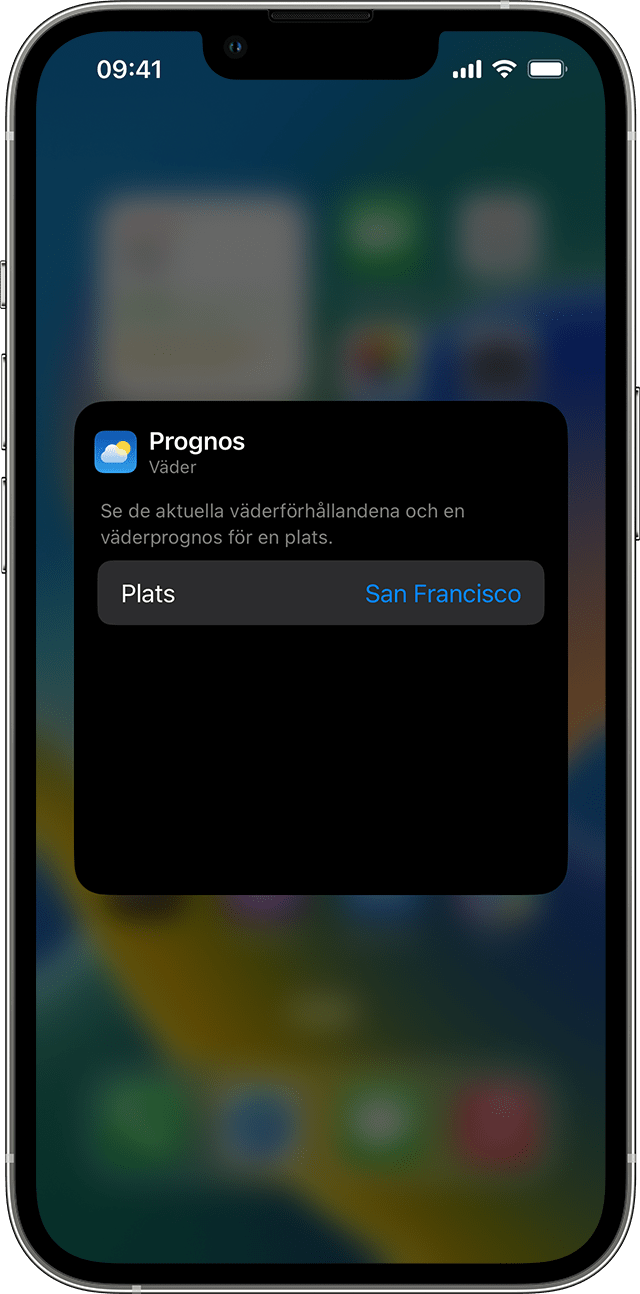 iPhone som visar hur du ändrar en widget