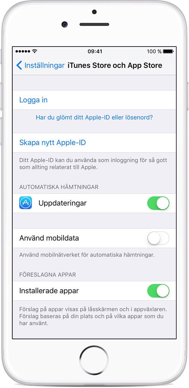 Logga in med ditt AppleID på en ny enhet Applesupport
