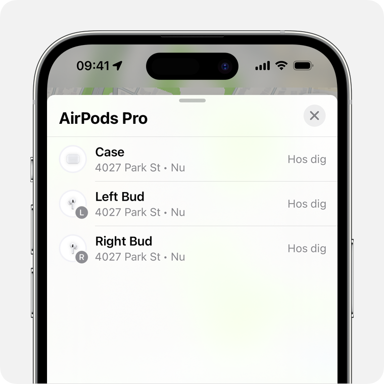Hitta dina borttappade AirPods med Hitta - Apple-support (SE)