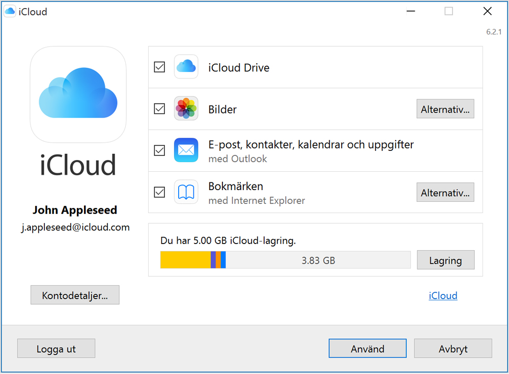 Ställa in och använda iCloud för Windows - Apple-support
