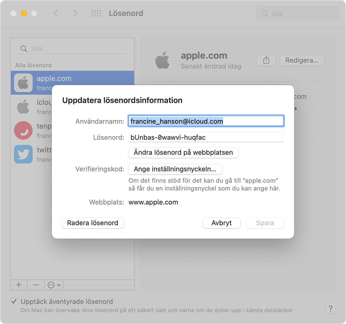 Så här hittar du sparade lösenord på din Mac - Apple-support (SE)