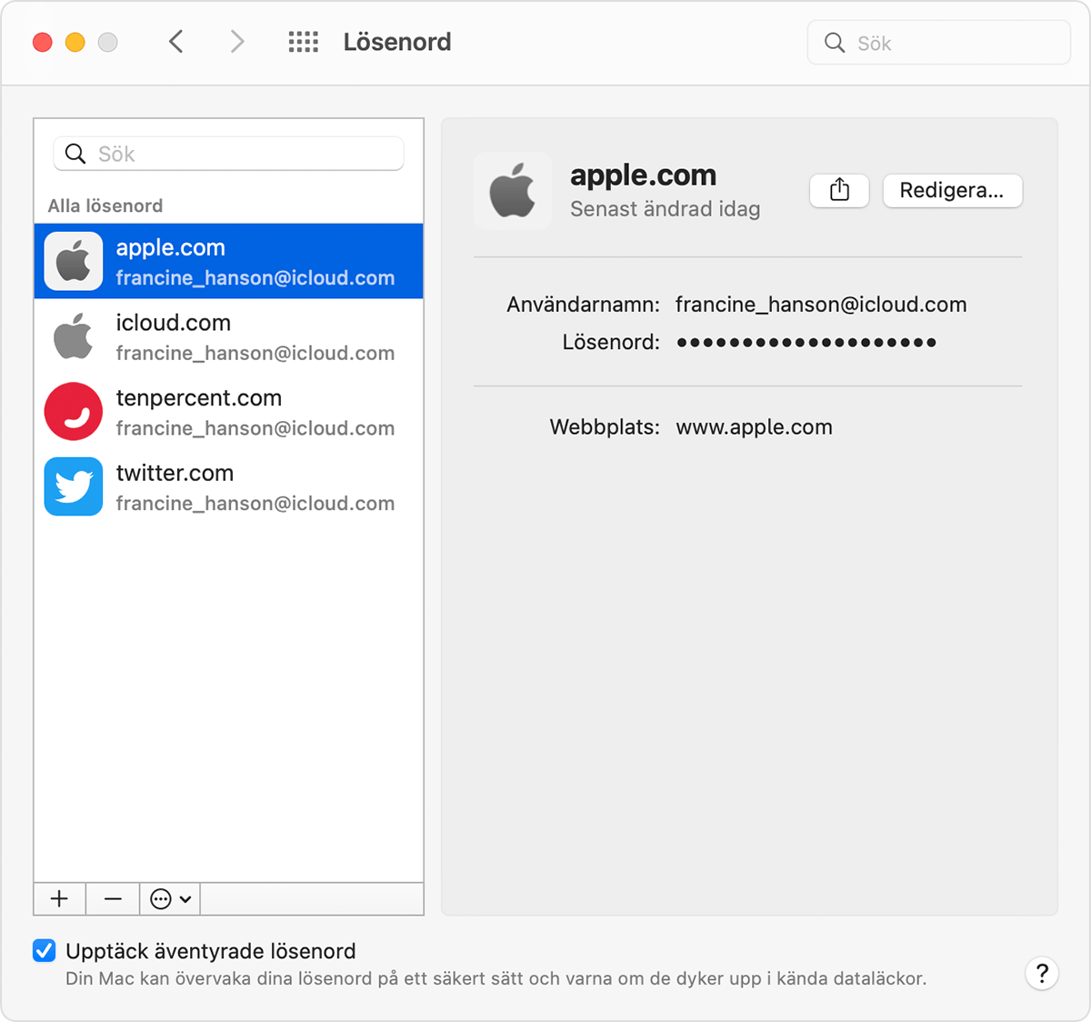 Så här hittar du sparade lösenord på din Mac - Apple-support (SE)