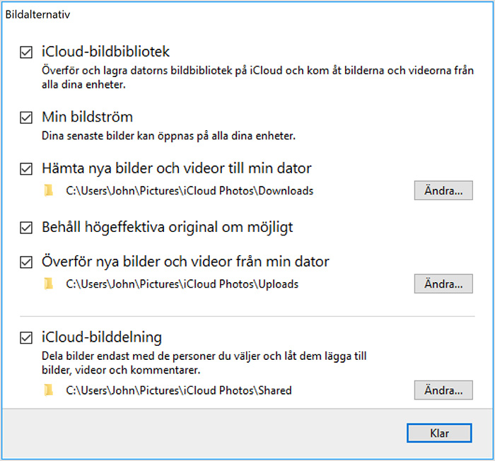 Aktivera icloud bildbibliotek