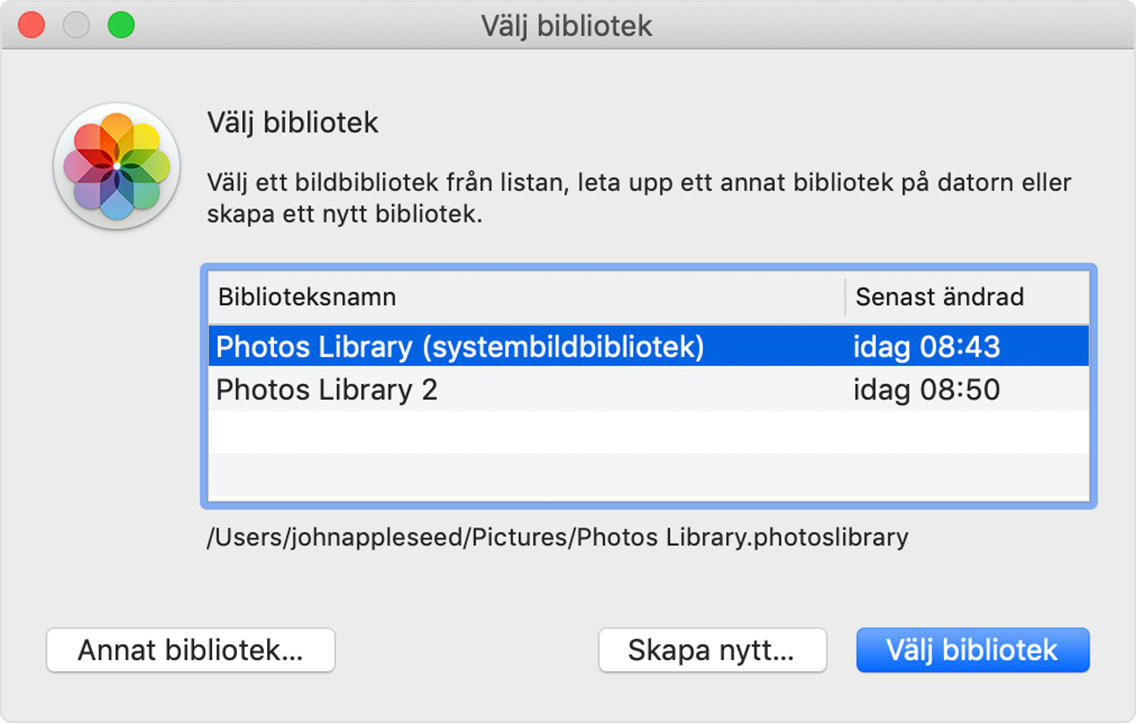 Kombinera bibliotek i Bilder - Apple-support