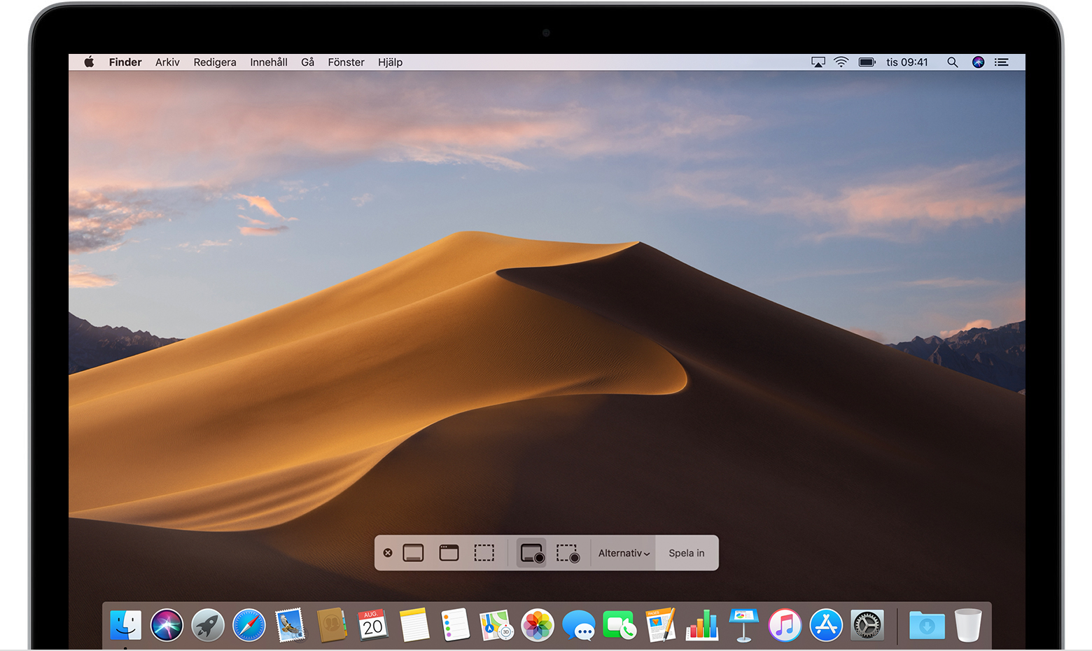 Spela in skärmen på din Mac - Apple-support