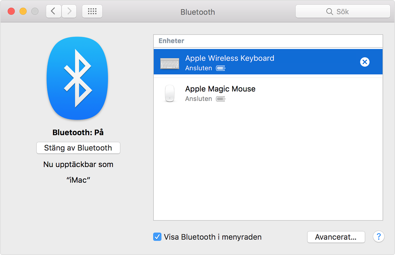 Använda en Bluetooth-mus, ett Bluetooth-tangentbord eller en ...