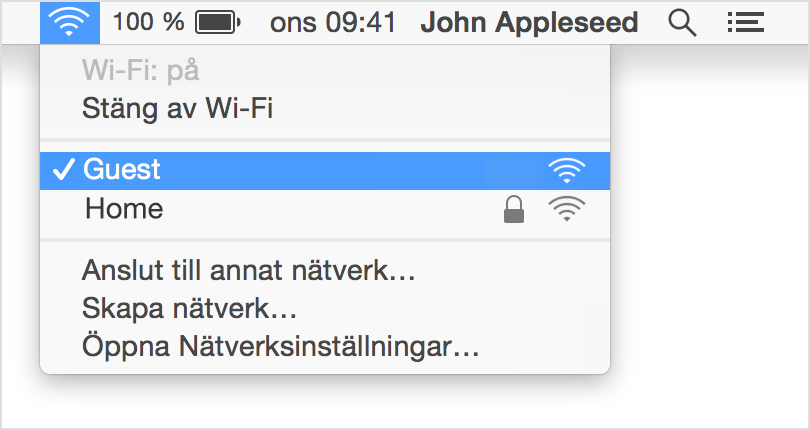 Hantera Wi-Fi-anslutningen i din Mac - Apple-support