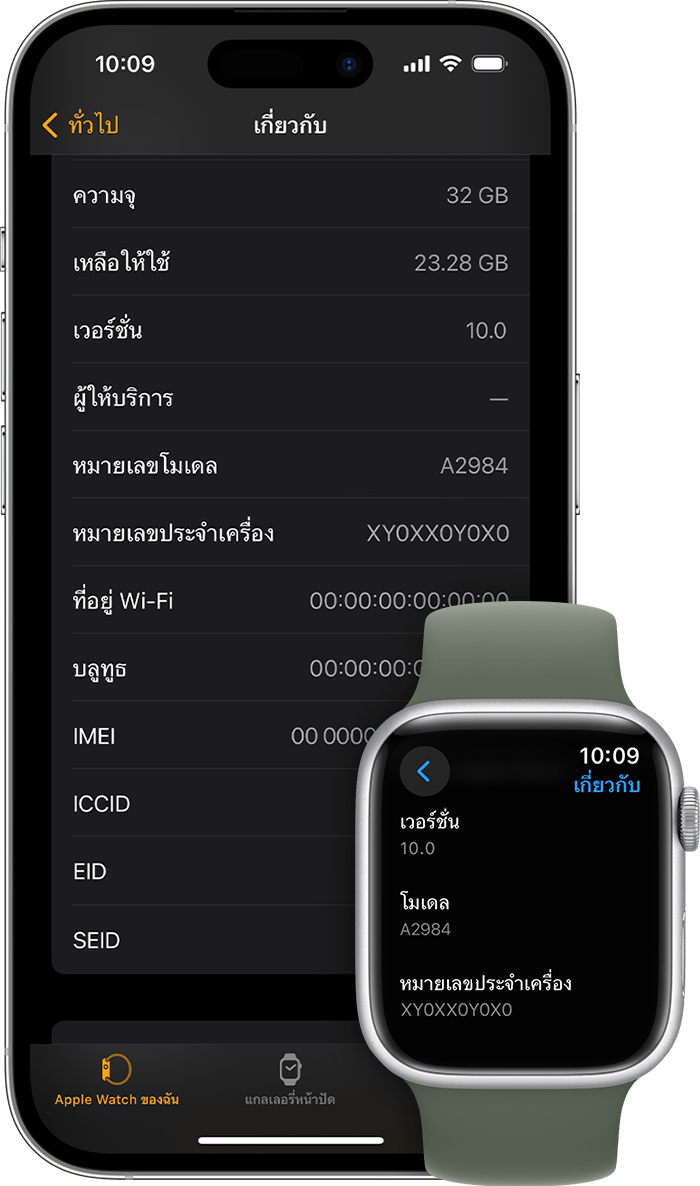 วิธีค้นหาหมายเลขประจำเครื่องหรือ Imei สำหรับ Apple Watch ของคุณ - Apple  การสนับสนุน (Th)