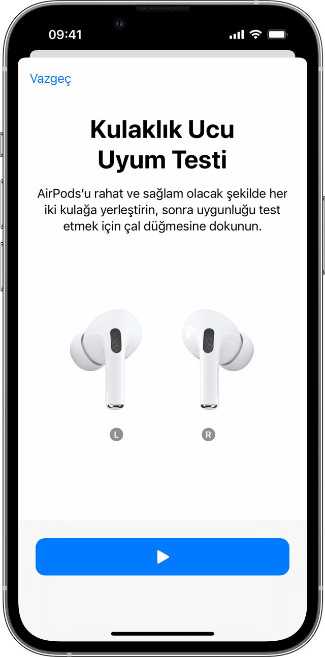 AirPods Pro kulaklık uçlarınızı seçme ve Kulaklık Ucu Uyum Testi'ni  kullanma - Apple Destek (TR)
