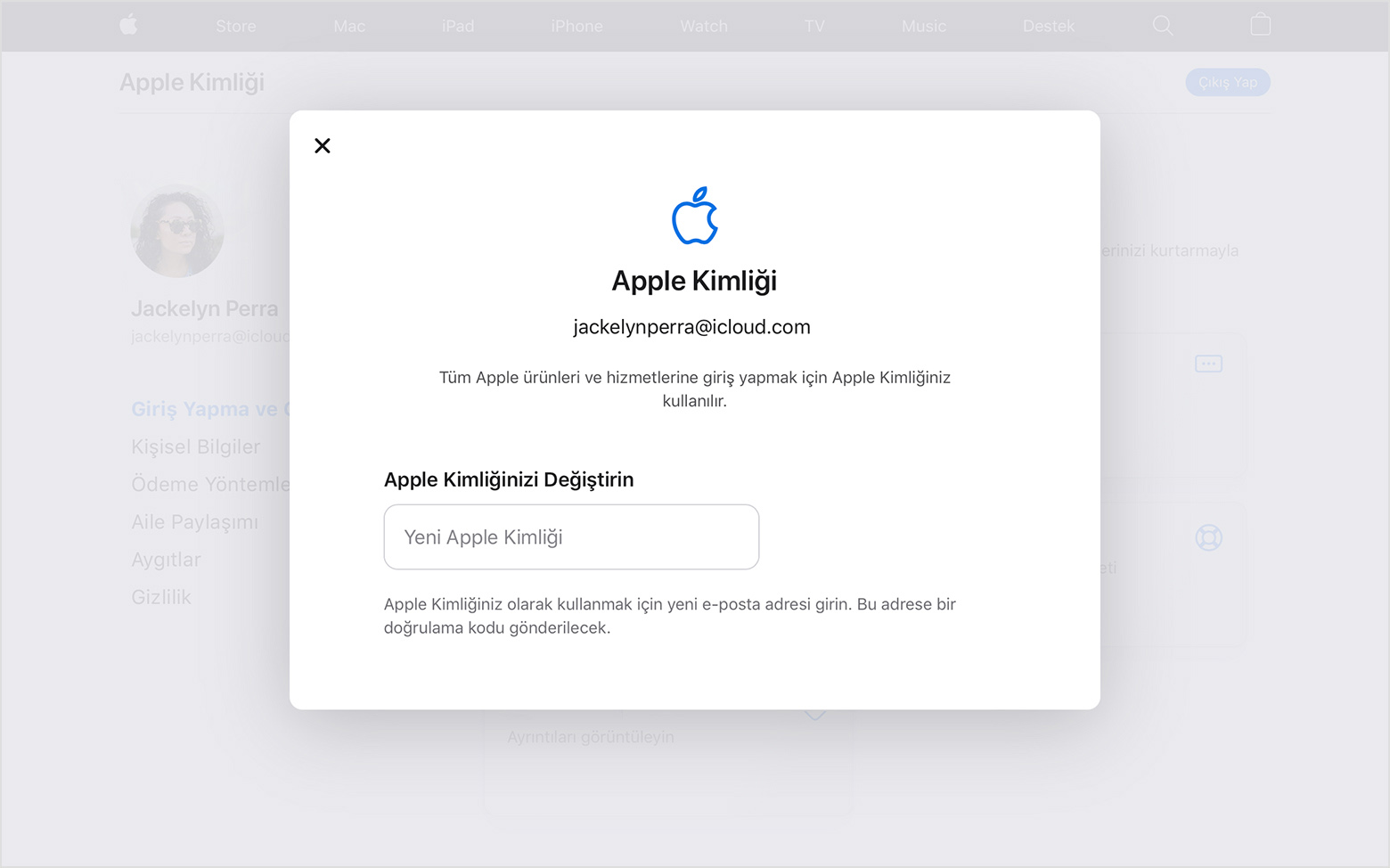 Apple Kimliğinizi değiştirme - Apple Destek (TR)