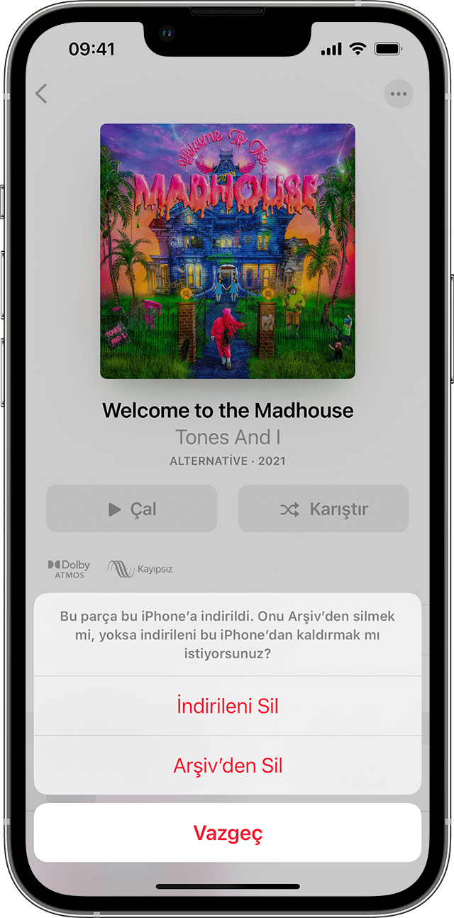 iPhone, iPad, iPod touch veya Android aygıtındaki Apple Music uygulamasında yer alan 