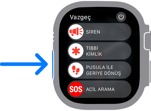 Yardım sinyali göndermek için Apple Watch Ultra'daki Siren özelliğini  kullanma - Apple Destek (TR)